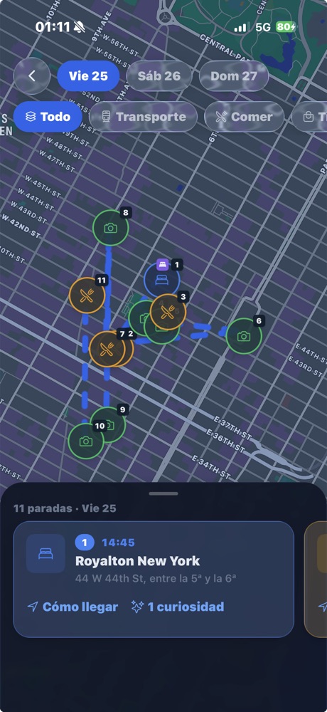 Itinerario día a día en Xplore