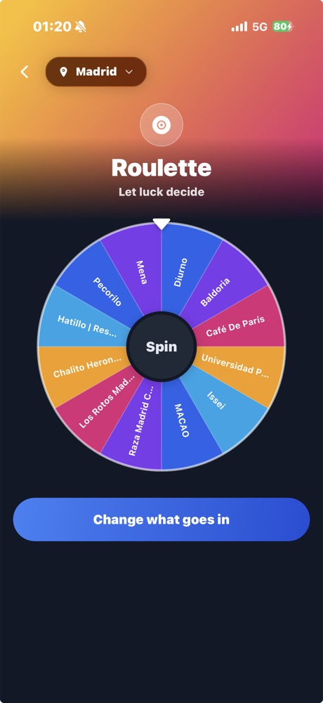Modo Ruleta